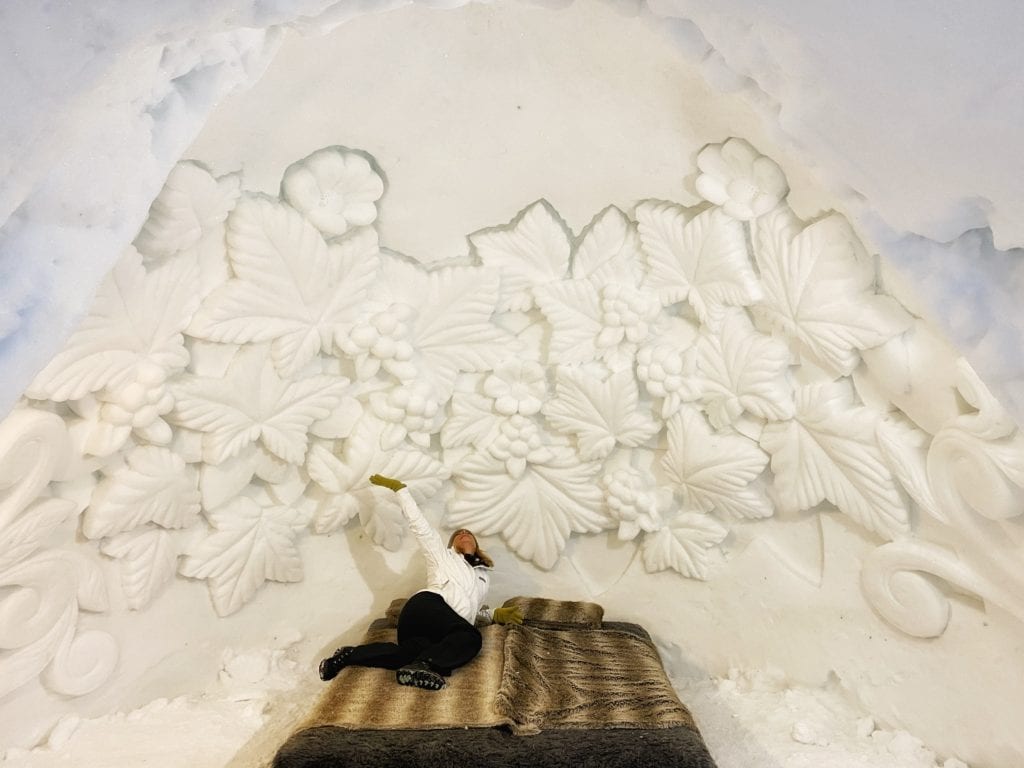 Flower Ice Carvings Above Bed