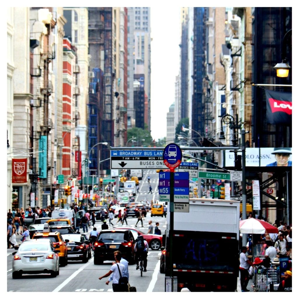 Street scene from the double decker bus