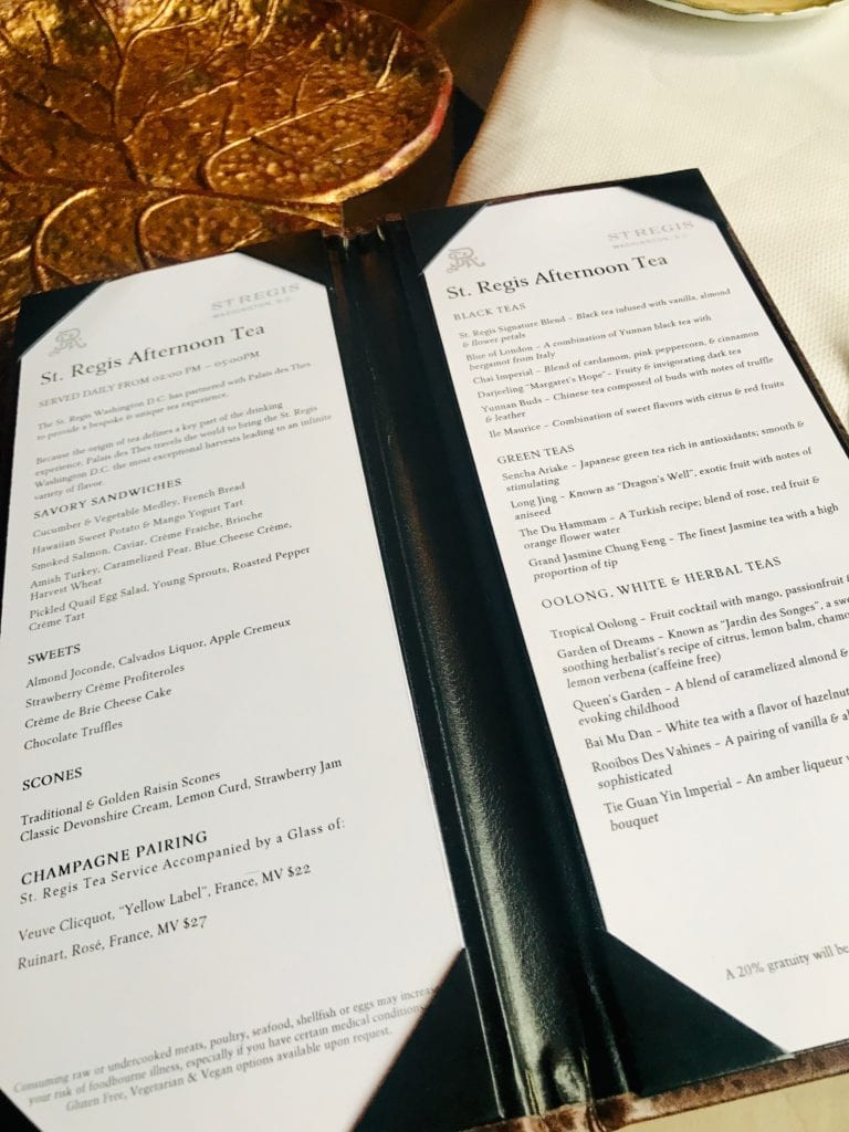 Afternoon Tea Menu