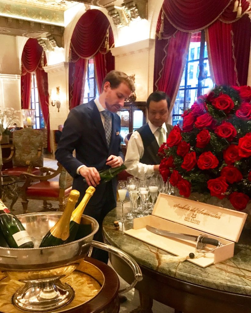 Pouring the Champagne after the Saber Ceremony