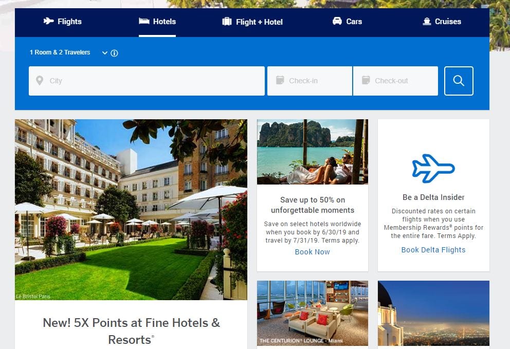 Always5Star American Express Finer Hotels Program Example 1