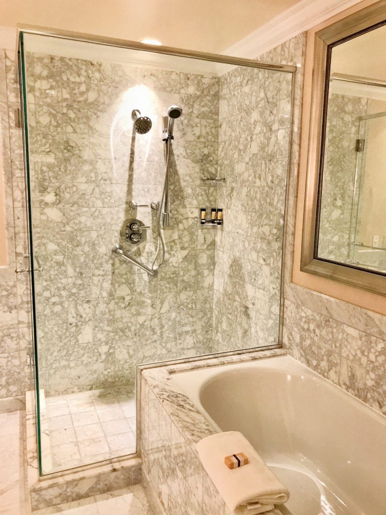 Executive suite master bathroom with over-sized shower