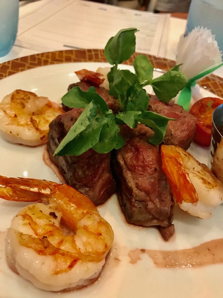 Surf and Turf Premium black-angus filet mignon and sautéed butter garlic shrimp