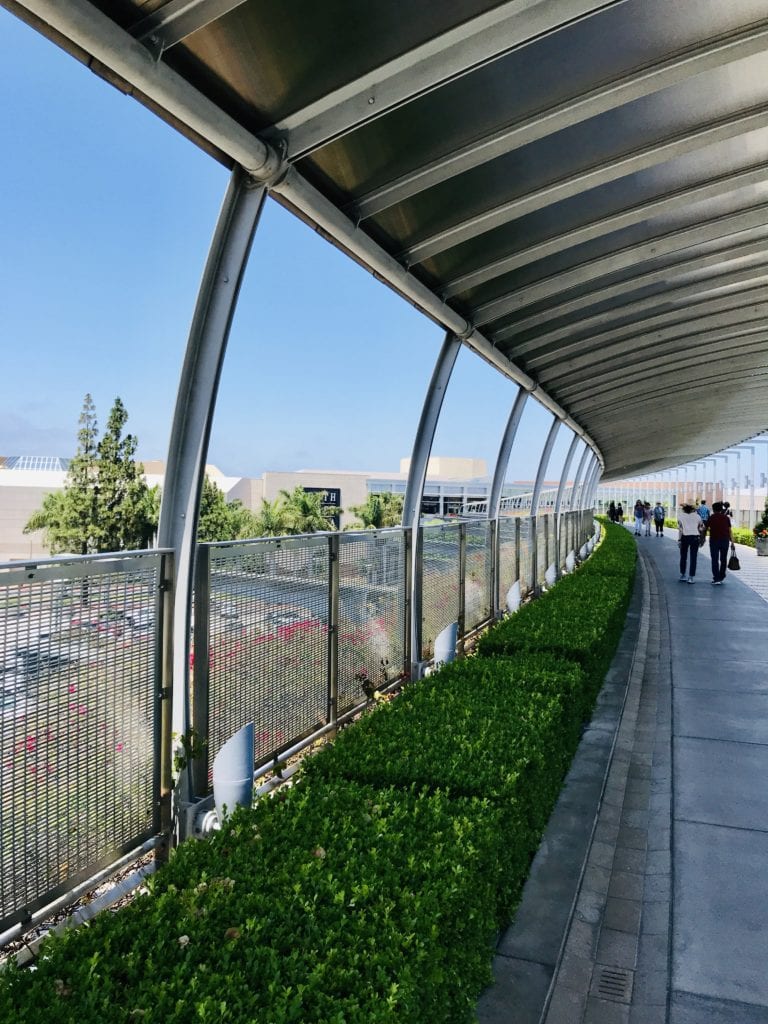 Bridge Of Gardens connecting South Coast Plaza Shopping Center and Crystal Court Shopping Center